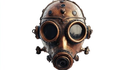 Ornate copper steampunk respirator mask