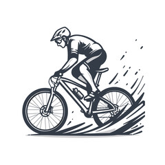 Obraz premium vector illustration of a cyclist riding a bike