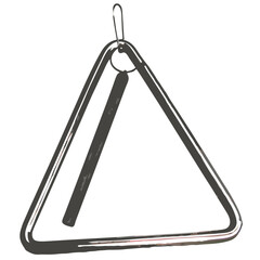 Obraz premium Triangle hang music instrument in silver color 