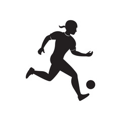 Fototapeta premium Football Player Running Silhouette with Ball
