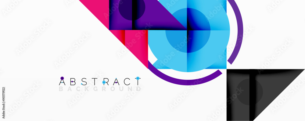 Poster modern abstract design. geometric shapes overlap, creating vibrant color contrasts. clean lines, min