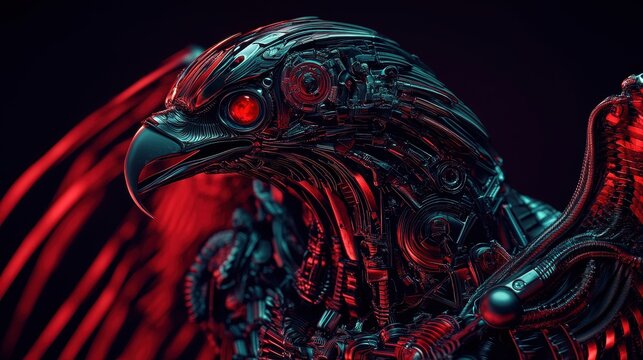 Futuristic mechanical eagle art design