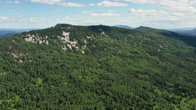 Southern Urals, Zyuratkul National Park: mountain range. Aerial view.