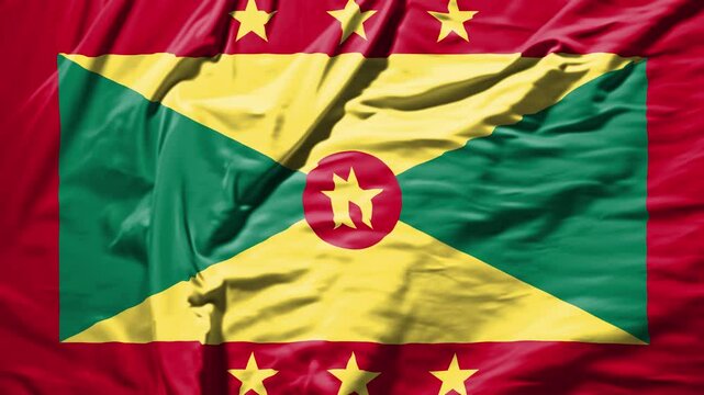 grenada waving flag &ndash; realistic cloth animation