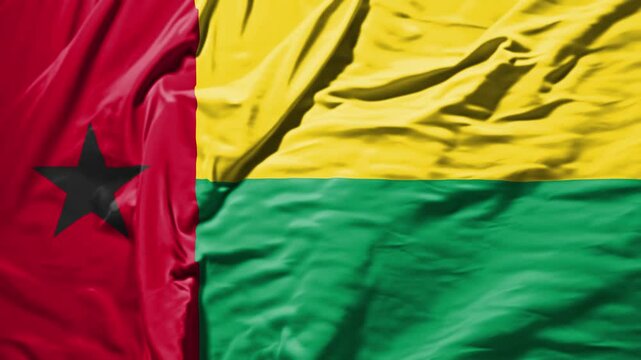 guinea bissau waving flag &ndash; realistic cloth animation