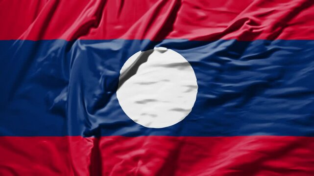 laos waving flag &ndash; realistic cloth animation
