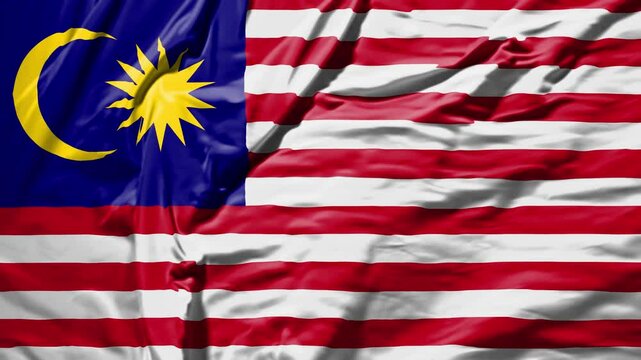malasya waving flag &ndash; realistic cloth animation
