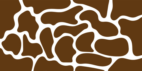 Abstract Giraffe Skin Pattern in Brown and White Seamless Design