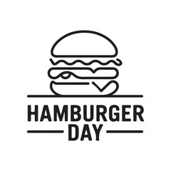 hamburger day silhouette vector illustration