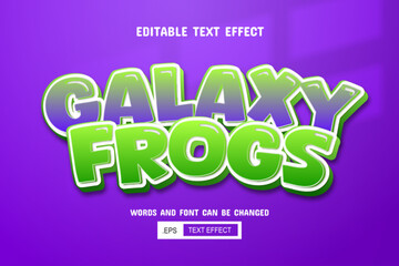 Galaxy frogs text - editable 3d text effect