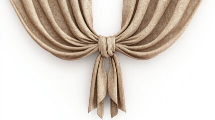 Fototapeta premium Beige curtain tied with a knot