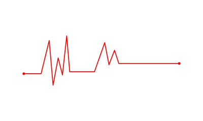 red ecg heartbeat pulse line vector illustration isolated 