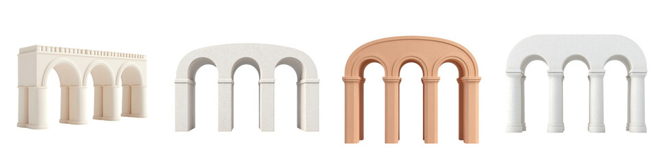 Fototapeta premium Classical architectural arches and columns in various styles