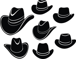 Rancher hat vector set - rugged cowboy EPS, JPEG, PNG clipart