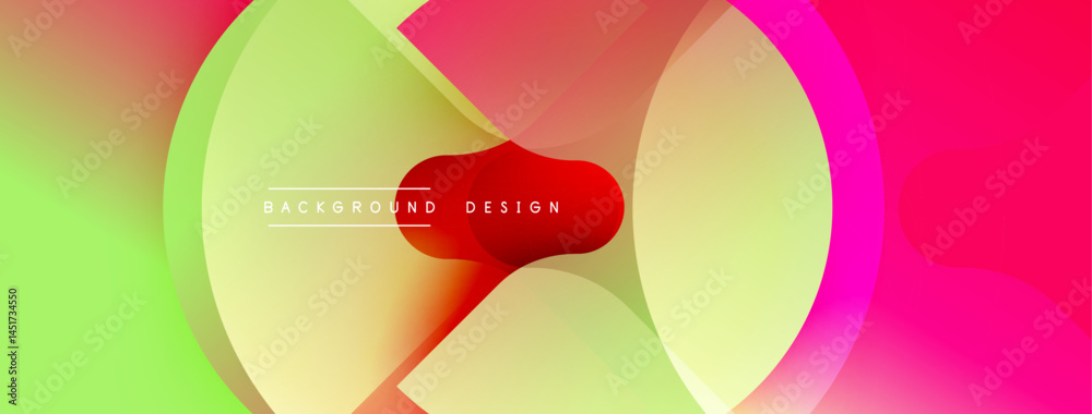 Poster Abstract vibrant layers overlap. Gradient colors blend, creating dynamic visual effect. Modern design element for backgrounds.