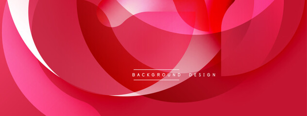 Abstract red design features flowing shapes, gradients. Modern background suitable for various digital projects. Smooth curves create dynamic visual effect.