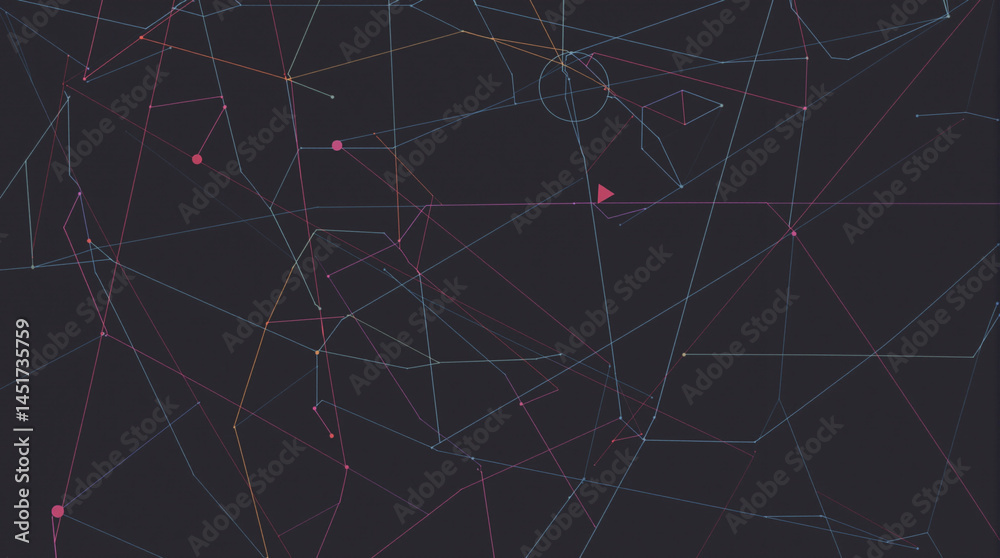 Poster interconnected pathways: a mesmerizing network of intricate lines and subtle nodes create a compelli