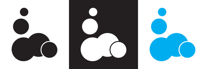 Bubble foam icon.  Vector for websites, mobile interfaces, presentations, banner, visual branding etc. Vector illustration. isolated on white and black background. EPS 10