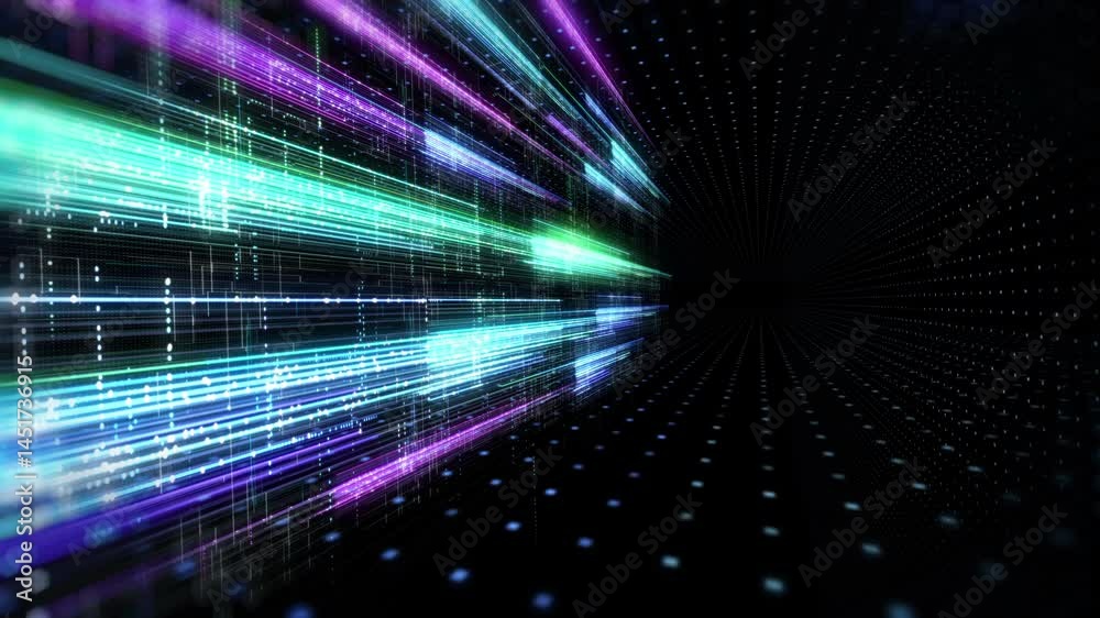 Poster hud futuristic screen sci-fi theme landscape view technology concept. glow stream line technology da