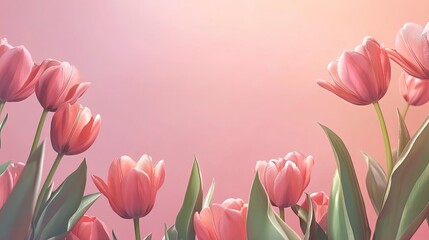 Pink Tulip Flower Arrangement on Soft Background