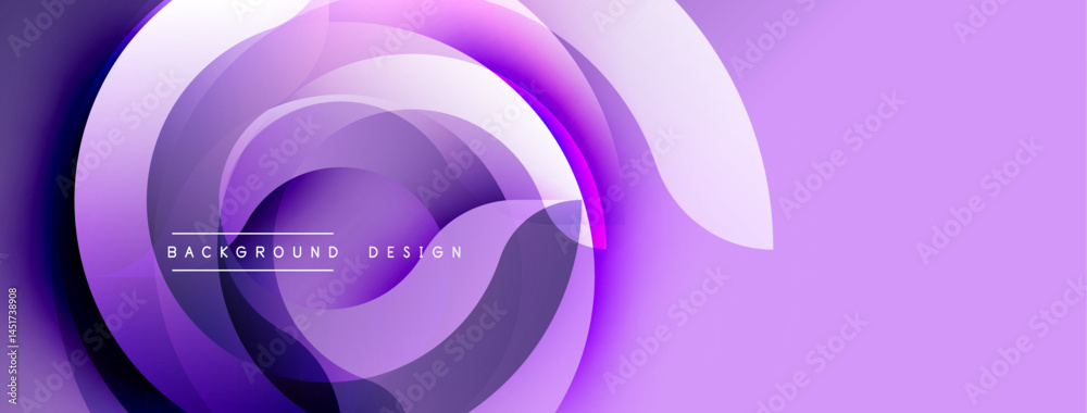 Fototapete Abstract purple design features swirling layers, dynamic curves. Modern background with gradient effect, smooth transitions.