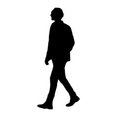 Fototapeta premium Silhouette of a man walking isolated on transparent background