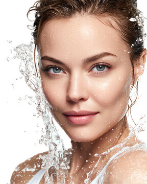 Isolated Transparent Skincare Glow, Refreshing Face Splash for Skincare, Refreshing Face Splash for Hydrating Beauty, Refreshing Face Splash for Wellness Routine PNG die-cut