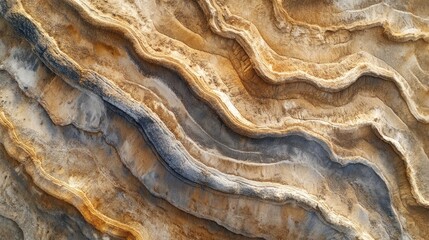 Fototapeta premium High-angle view of layered earth strata in a quarry.