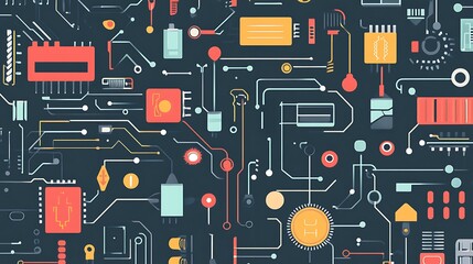 Abstract Tech Circuit Background.