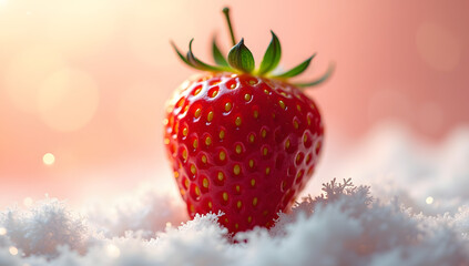 fresh strawberry on a white background strawberry of the snow