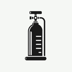 Obraz premium very simple flat and single minimalist Oxygen Tank Silhouettes in black on a white background