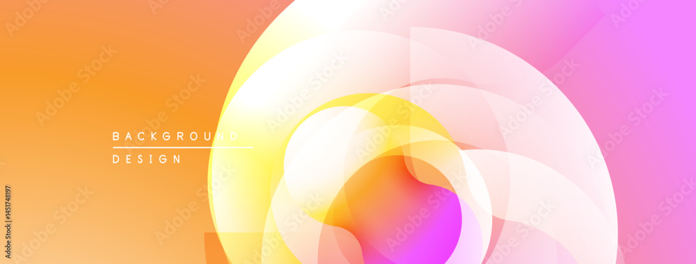 Leinwandbilder Abstract gradients form swirling layers. Warm colors blend into cool tones, creating dynamic visual effect. Soft shapes suggest movement.