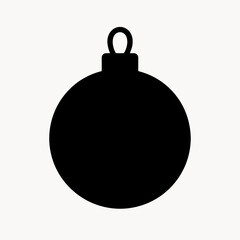Obraz premium very simple flat and single minimalist Christmas Ball Silhouettes in black on a white background