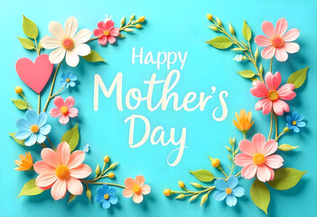 Colorful Floral Happy Mother&rsquo;s Day Greeting Card