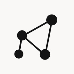  very simple flat and single minimalist Network Graphs Silhouettes in black on a white background