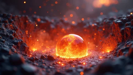 Keuken achterwand Bordeaux Volcanic lava landscape  © 岛煮 木