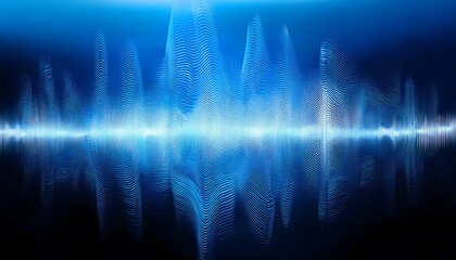 Futuristic Blue Ultrasound Wave Background with Light and Energy Lines