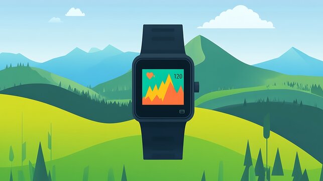 Smartwatch Hiking Mountain View.