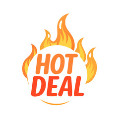 Hot Deal Badge with Fire Icon  