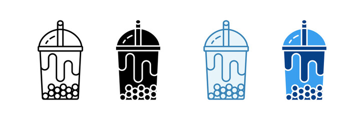 Bubble Tea  Icon Set Multiple Style Collection
