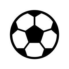 Fototapeta premium very simple flat and single minimalist Soccer Ball Silhouettes in black on a white background 