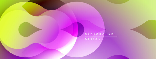 Abstract colorful shapes overlap, creating vibrant gradients. Soft curves suggest fluidity, modern design aesthetic.