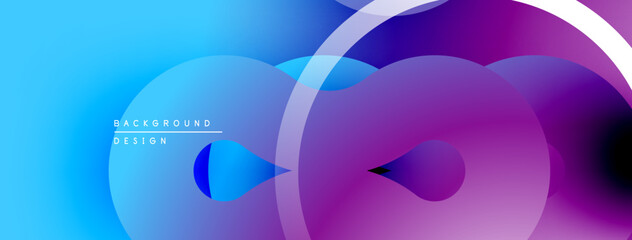 Abstract fluid shapes, vibrant blue purple gradients. Modern design, smooth transitions, dynamic composition. Background element for projects.