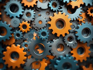 A Complex Web of Gears An Intricate Dance of Mechanical Interlocking