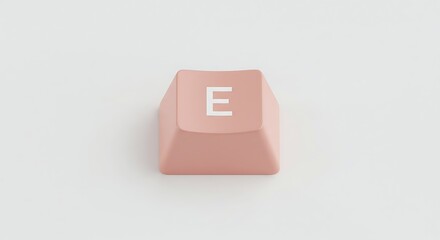 Single Pink 'E' Keycap: AI-Generated Design