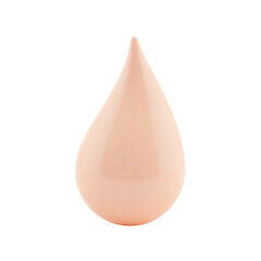 Peach Liquid Drop:  Abstract Texture, Smooth Surface, Isolated Background
