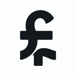 Obraz premium very simple flat and single minimalist Pound Sign Silhouettes in black on a white background