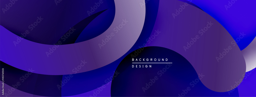 Poster Abstract fluid shapes, gradients, purple hues dominate design. Modern aesthetic, smooth transitions create dynamic composition.