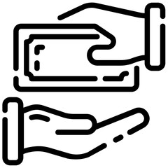 cash payment vector outline icon