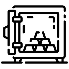 open safe vector outline icon